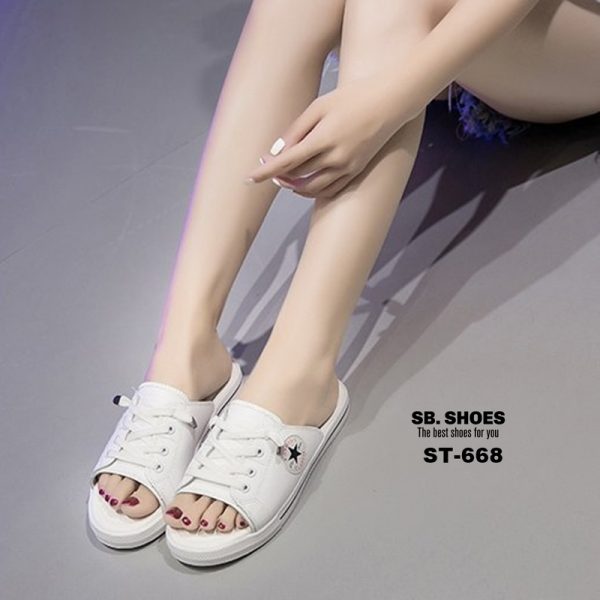 รองเท้าผ้าใบเปิดหน้าเปิดส้นchic chic สไตล์คอนเวิร์ด