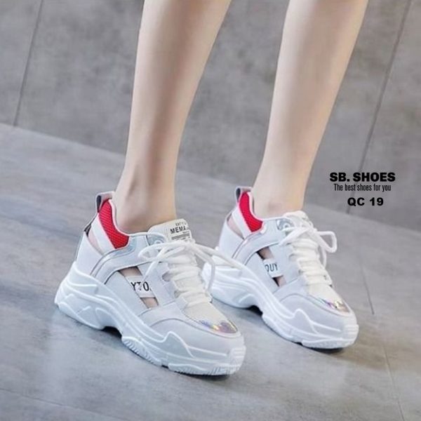 รองเท้าผ้าใบเสริมส้นสไตล์เกาหลี 2019